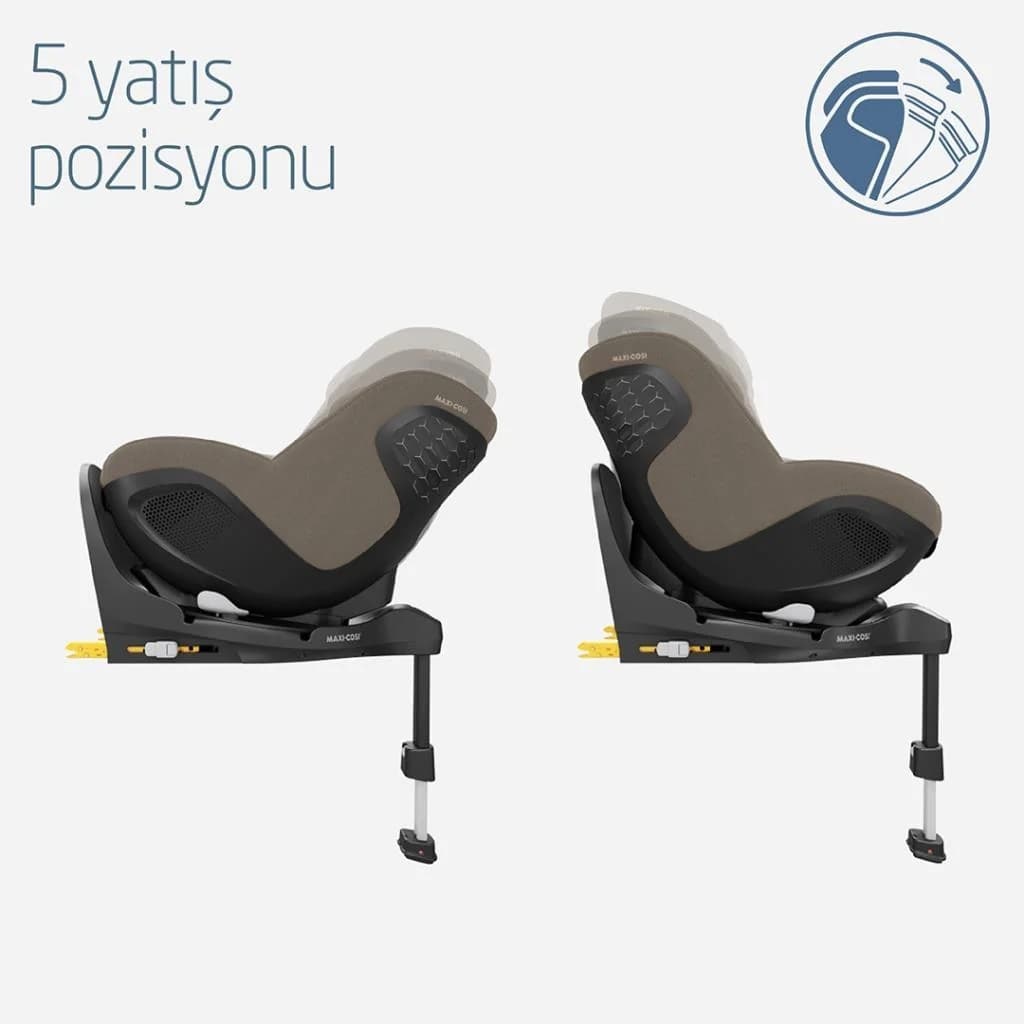 Maxi-Cosi Mica 360 Pro i-Size Dünyanın İlk Kızaklı, Araç Dışına Çıkabilen ADAC'lı İsofix'li 360 Dönebilir Yatabilir 0-18 kg Bebek Oto Koltuğu Authentic Truffle