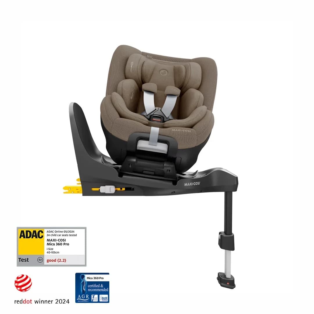 Maxi-Cosi Mica 360 Pro i-Size Dünyanın İlk Kızaklı, Araç Dışına Çıkabilen ADAC'lı İsofix'li 360 Dönebilir Yatabilir 0-18 kg Bebek Oto Koltuğu Authentic Truffle