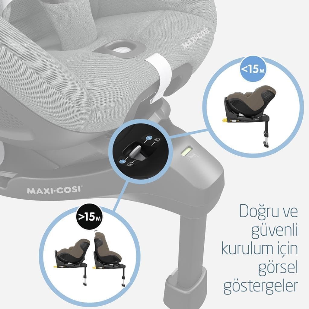Maxi-Cosi Mica 360 Pro i-Size Dünyanın İlk Kızaklı, Araç Dışına Çıkabilen ADAC'lı İsofix'li 360 Dönebilir Yatabilir 0-18 kg Bebek Oto Koltuğu Authentic Truffle