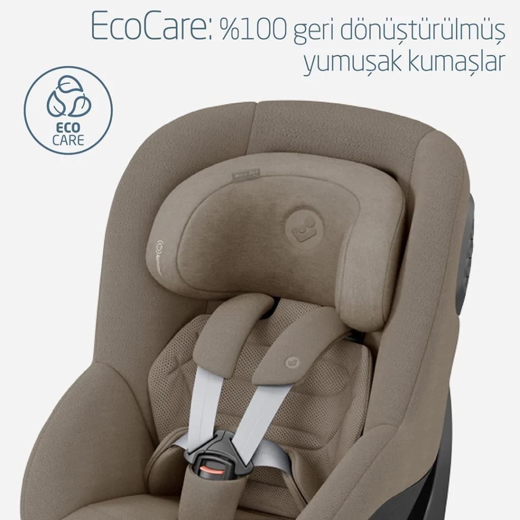 Maxi-Cosi Mica 360 Pro i-Size Dünyanın İlk Kızaklı, Araç Dışına Çıkabilen ADAC'lı İsofix'li 360 Dönebilir Yatabilir 0-18 kg Bebek Oto Koltuğu Authentic Truffle