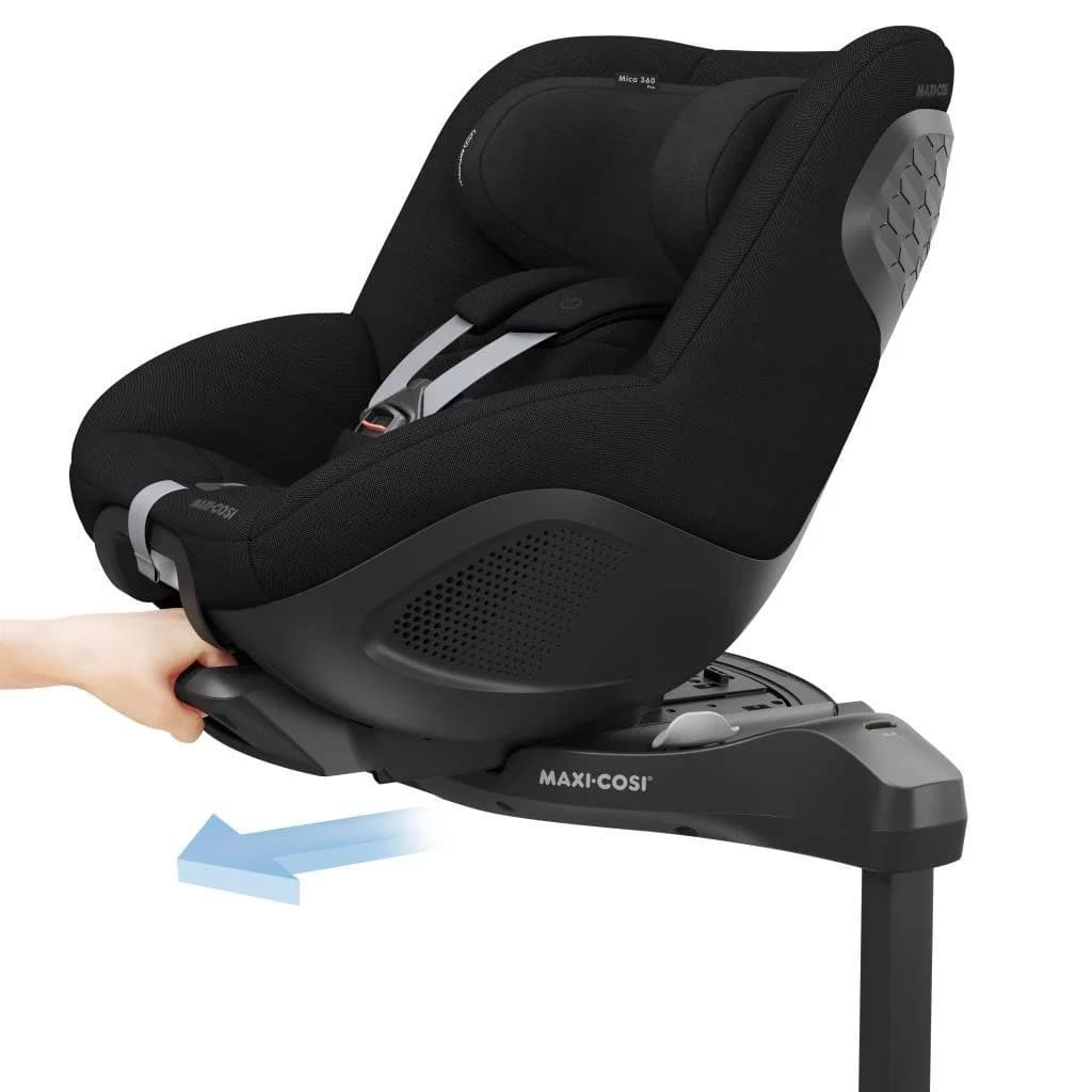 Maxi-Cosi Mica 360 Pro i-Size Dünyanın İlk Kızaklı, Araç Dışına Çıkabilen ADAC'lı İsofix'li 360 Dönebilir Yatabilir 0-18 kg Bebek Oto Koltuğu Authentic Black
