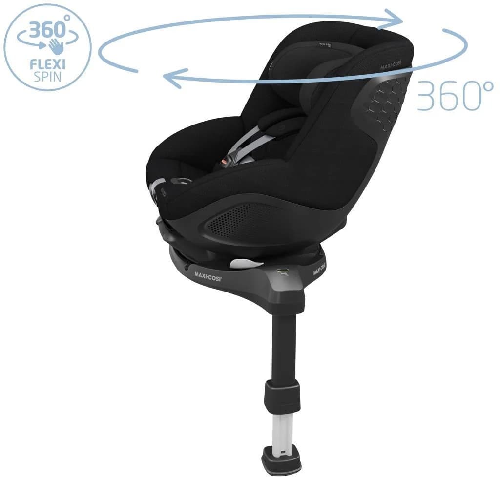 Maxi-Cosi Mica 360 Pro i-Size Dünyanın İlk Kızaklı, Araç Dışına Çıkabilen ADAC'lı İsofix'li 360 Dönebilir Yatabilir 0-18 kg Bebek Oto Koltuğu Authentic Black