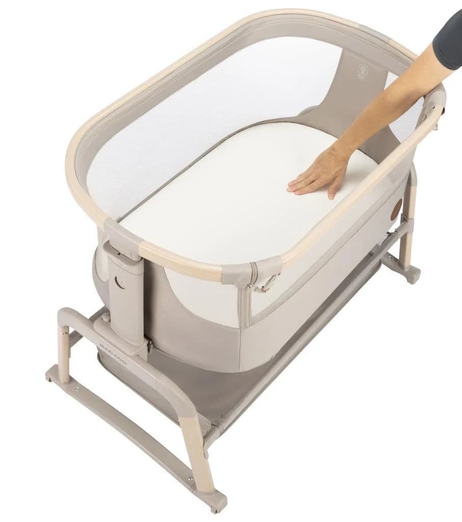 Maxi-Cosi Iora Air Sallanabilen Ahşap Görünümlü Anne Yanı Beşik Beige Eco