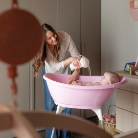 OkBaby Bella Çift Yönlü Banyo Küveti & Küvet Taşıyıcı Gri